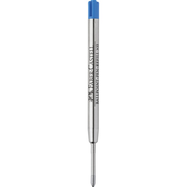 Recambio de bolígrafo escritura XB Faber-Castell azul.