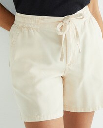 Short femme noué en lin mélangé