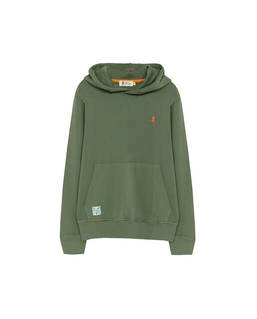 Sudadera lisa con bolsillos y capucha de niño