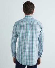 Checked long-sleeve casual shirt
