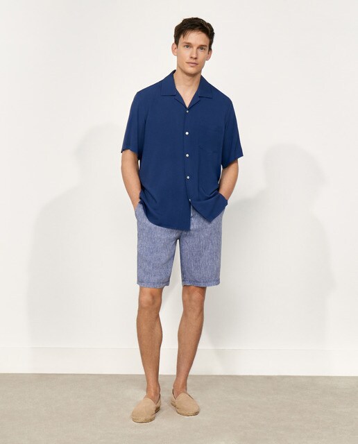 Men's linen Bermuda shorts