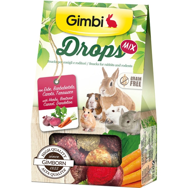 Drops Mix Grain Free rabbit and rodent snacks with vegetables container 50 g
