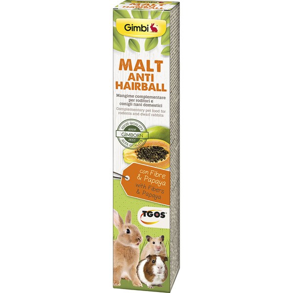 Malzpaste für Zwergkaninchen und Nagetiere anit Haarballen mit Papaya Behälter 50 g