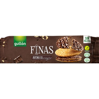 Gullón Bolachas Finas de Aveia com Chocolate Negro embalagem 150 g