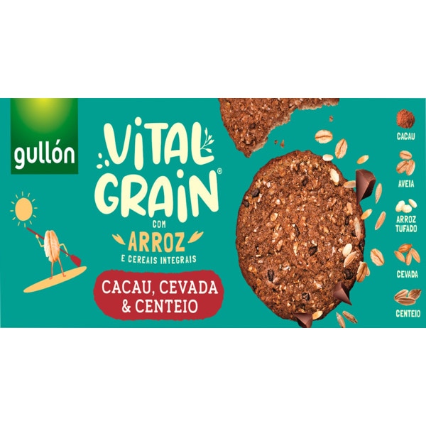 Bolachas Vital Grain com Arroz Cacau, Cevada e Centeio embalagem 250 g