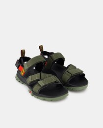 Garrison Trail men's open-toe sandals with TimberGrip technology and adhesive strap