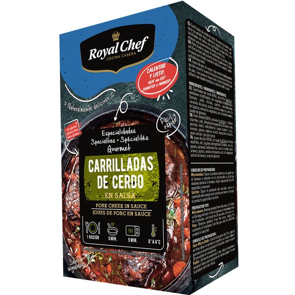 ROYAL CHEF carrilladas de cerdo en salsa 1 ración envase 280 g