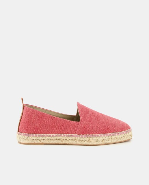 Men's linen espadrilles with contrasting heel