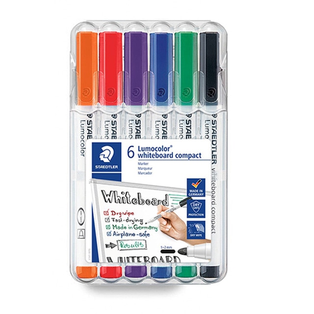 Estuche 6 Marcadores Pizarra Blanca Lumocolor®