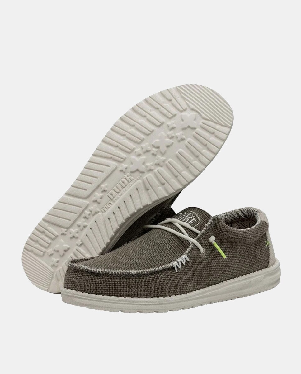 Sapatos de Atacadores Wally Braided com Sola Ultralight e em Têxtil Bege-3