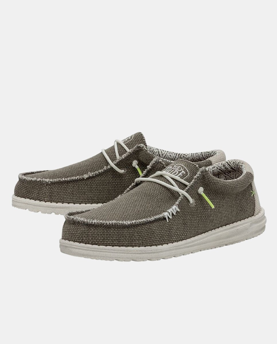 Sapatos de Atacadores Wally Braided com Sola Ultralight e em Têxtil Bege-2