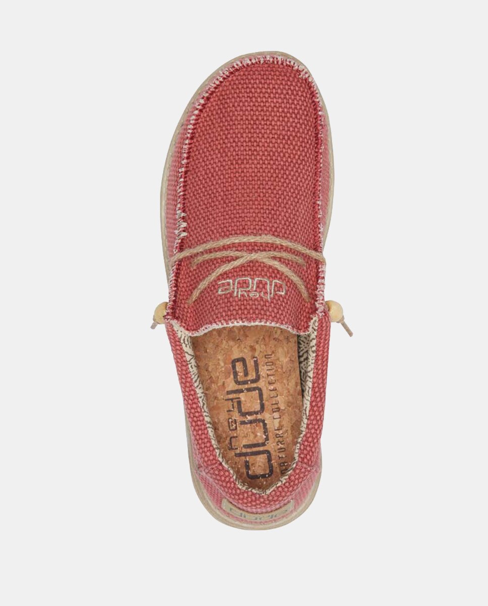 Sapatos de Atacadores Wally Braided com Sola Ultralight e em Têxtil Vermelho-6