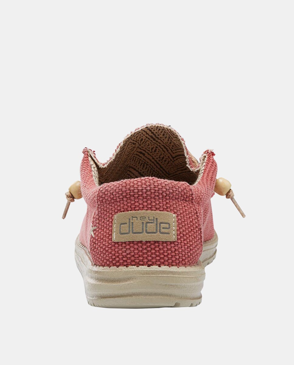 Sapatos de Atacadores Wally Braided com Sola Ultralight e em Têxtil Vermelho-5