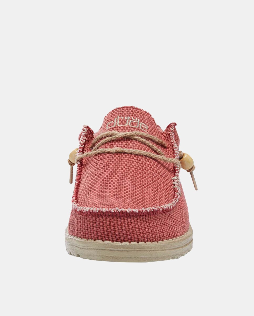 Sapatos de Atacadores Wally Braided com Sola Ultralight e em Têxtil Vermelho-4