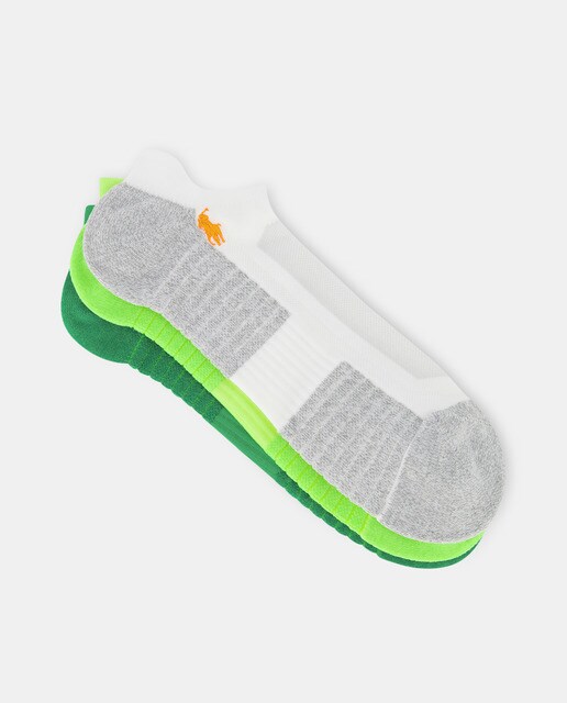 Men's three-pack of ankle socks in neon colours