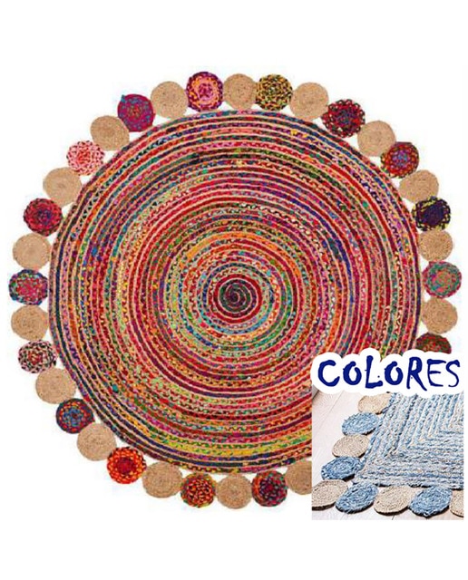 Alfombra algodón jute 200x200x1 2100 gr.