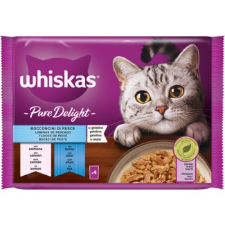 Whiskas Alimento Húmido para Gato Selecção de Peixes Pack 4 unidades embalagem 340 g