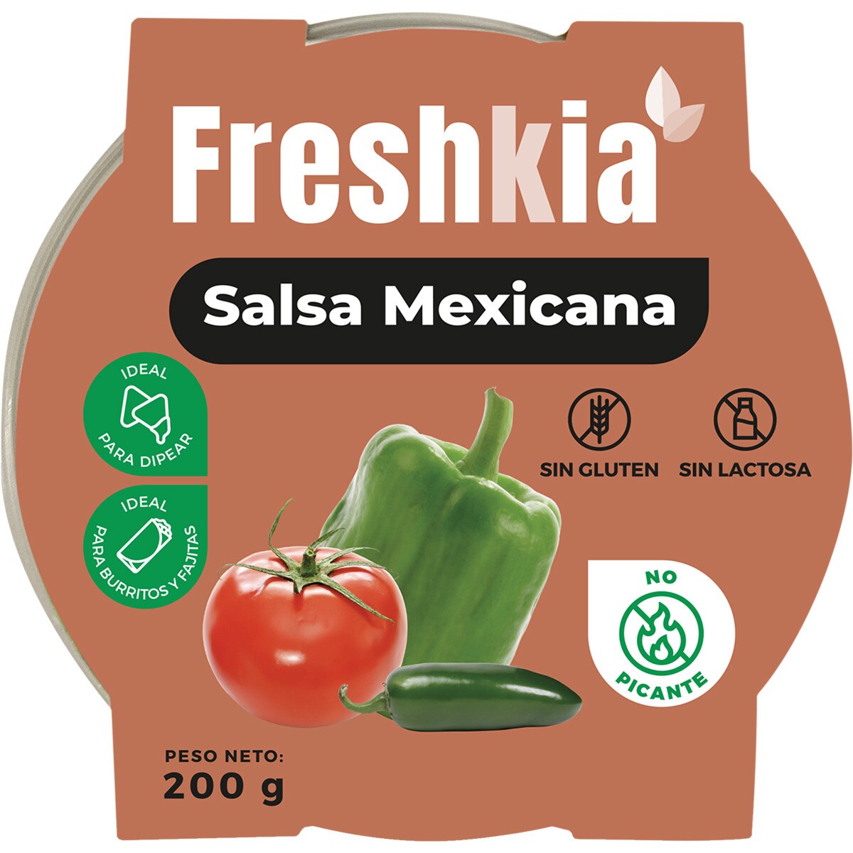 Salsa mexicana no picante sin gluten y sin lactosa tarrina 200 g ideal