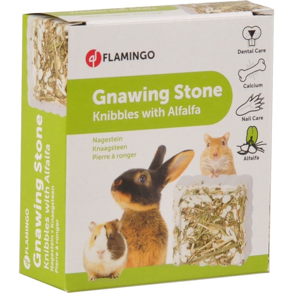 Mineralstein mit Alfalfa für Kaninchen und Nagetiere Behälter 65 g