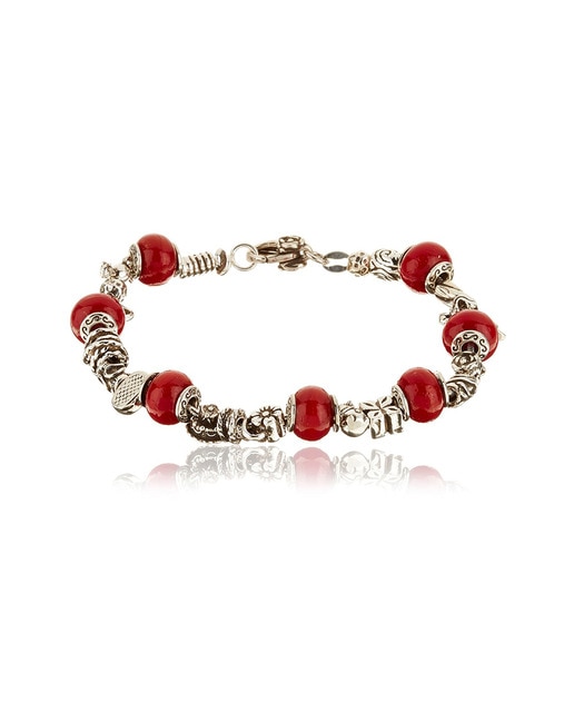 Pulsera Abalorios Murano Rubí