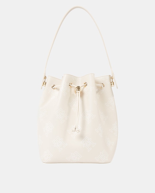 Bolso saco en crudo con cierre de cordón ajustable