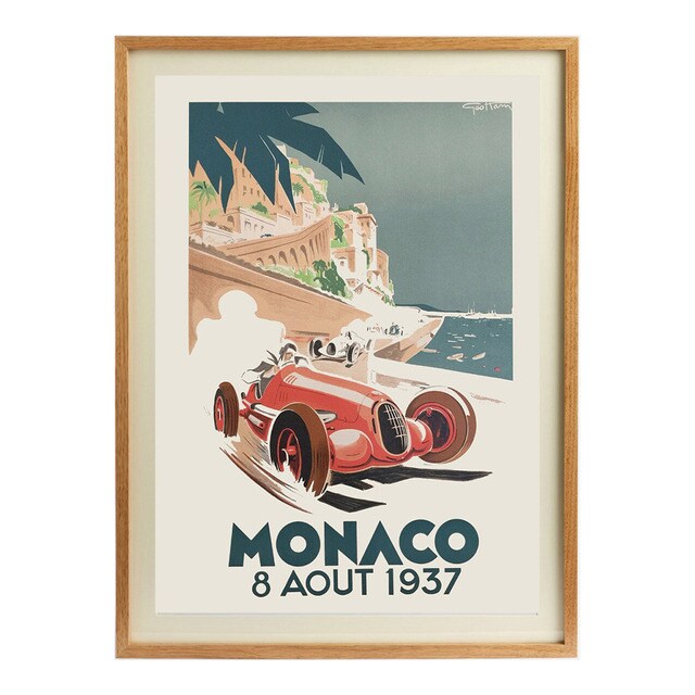 - - Lámina Grand Prix Mónaco PSTR Studio + Marco Thor El Corte Inglés.