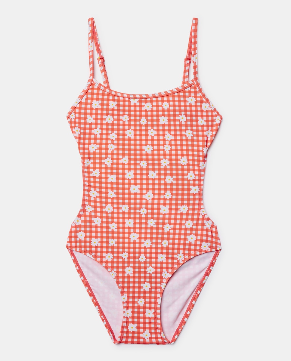 Girls' gingham trikini with daisies · Children's fashion · El Corte Inglés