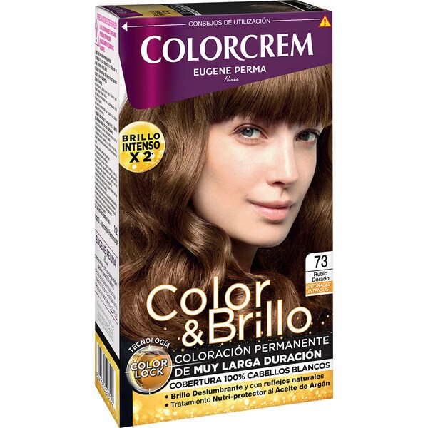 COLORCREM tinte coloración permanente Color & Brillo rubio dorado nº 73 caja 1 unidad
