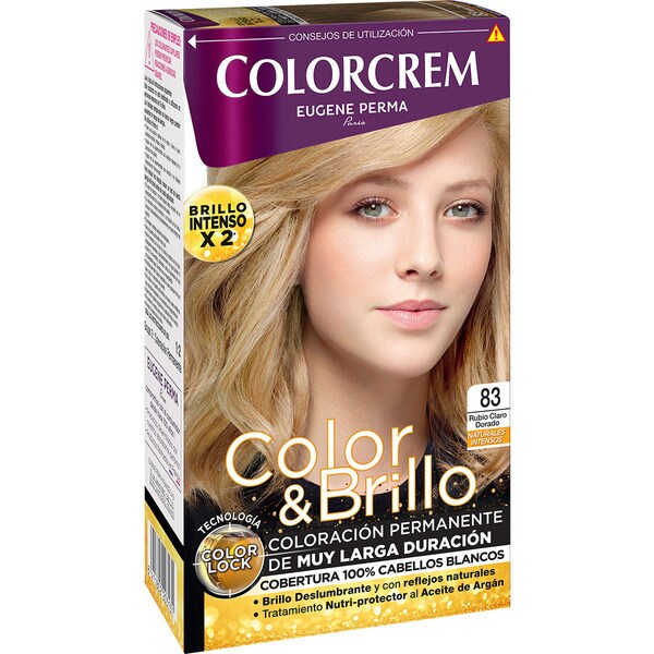 COLORCREM tinte coloración permanente Color & Brillo rubio claro dorado nº 83 caja 1 unidad