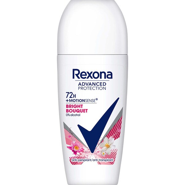 REXONA Advanced Protection desodorante roll-on + Motionsense Bright Bouquet 72h envase 50 ml 0% alcohol