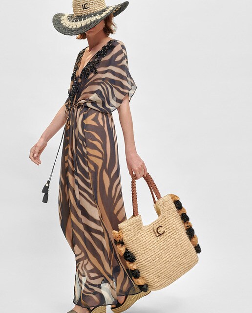 Long animal print kaftan