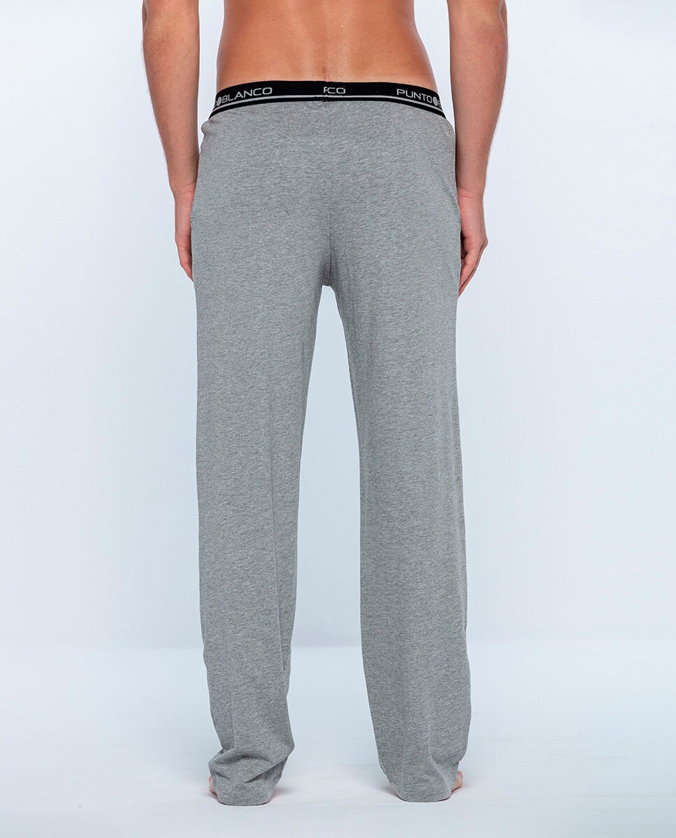 Calças de Pijama 100% Algodão Penteado Cinzento-2