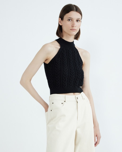 Crop top de mujer punto trabajado