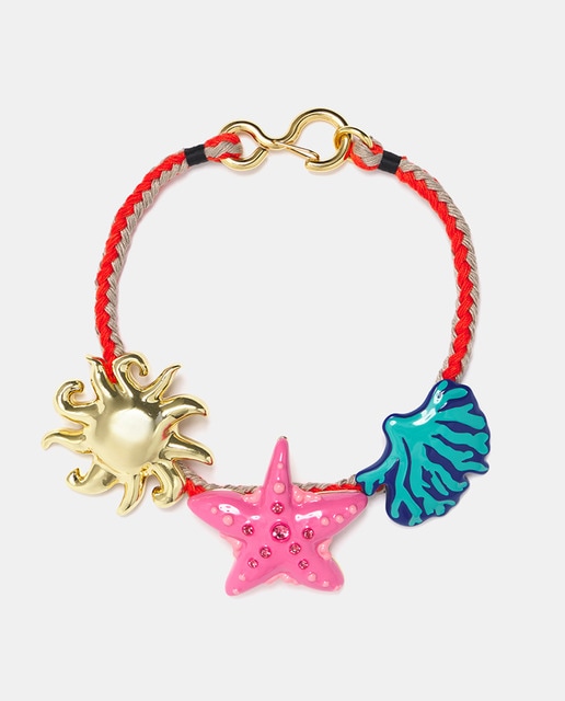 Collar cordón coral