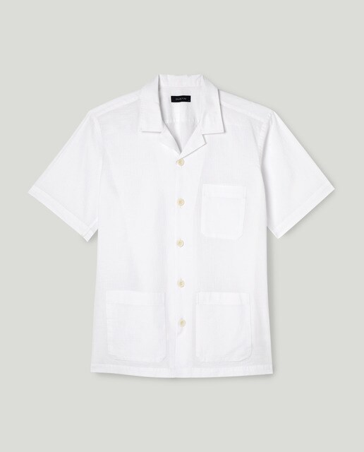 Chemise homme bowling seersucker unie