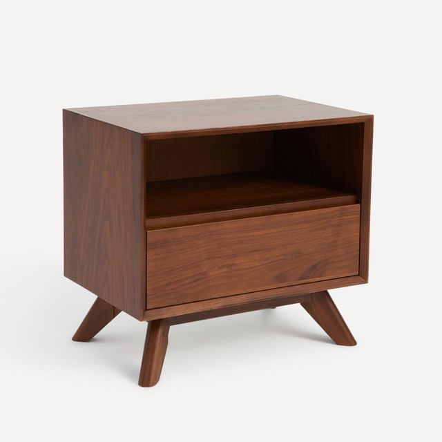 Mesita de noche de madera de nogal con cajón Antón Room - El Corte Inglés