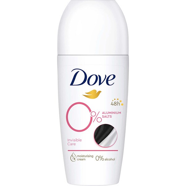 DOVE desodorante roll-on Invisible Care anti-transpirante 48h envase 50 ml 0% sales de aluminio 0% alcohol