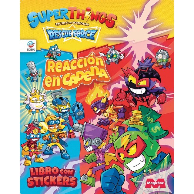Libro de Stickers Superthings Rescue Force - España. Reacción en cadena. (Tapa blanda)