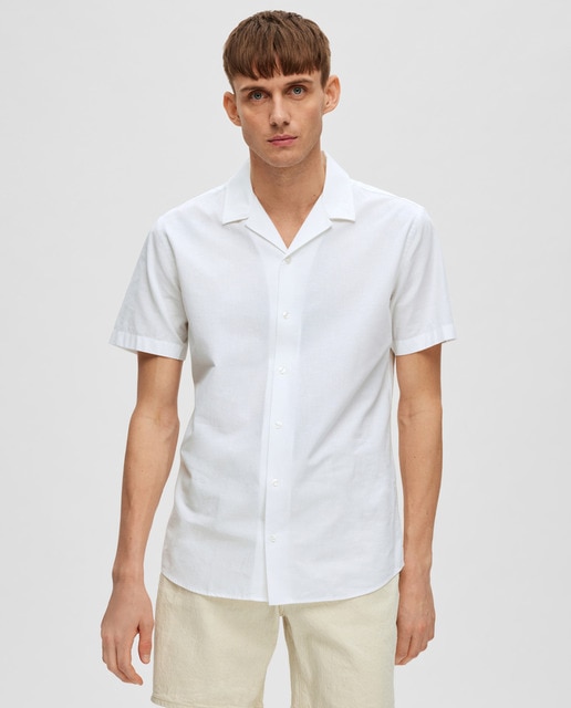 Camisa de hombre manga corta lino
