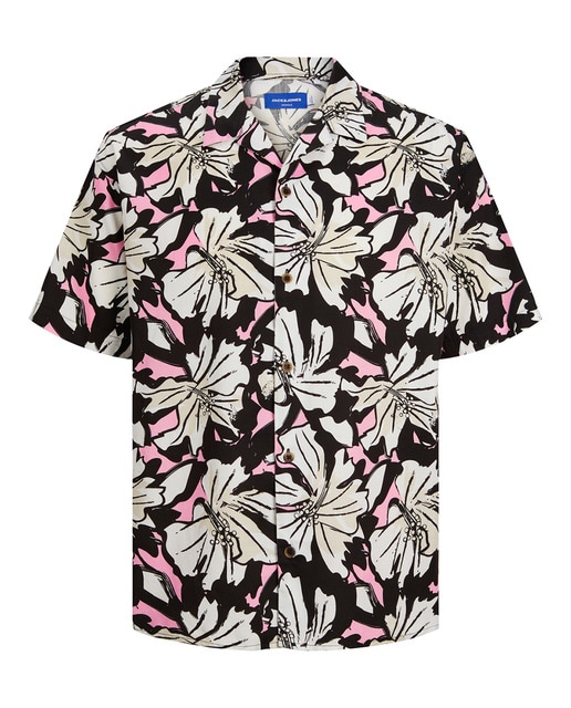 Camisa manga corta estampada de hombre