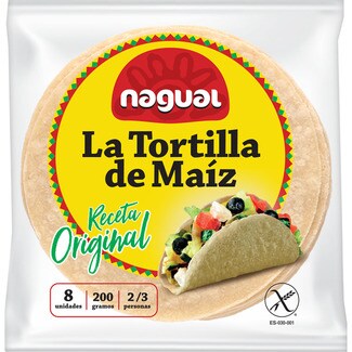 NAGUAL Fajitas tortillas de maíz sin gluten envase 8 unidades