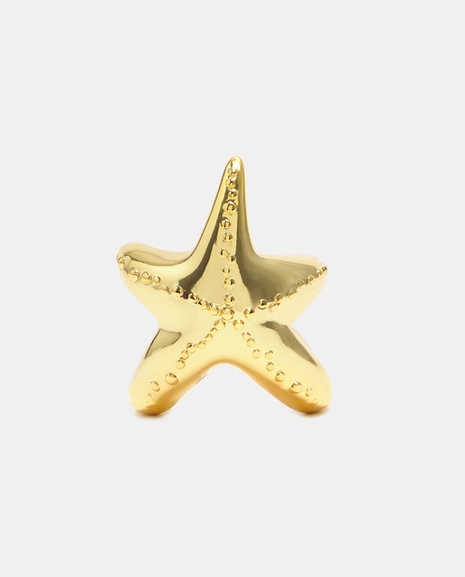 Anillo estrella de mar dorado