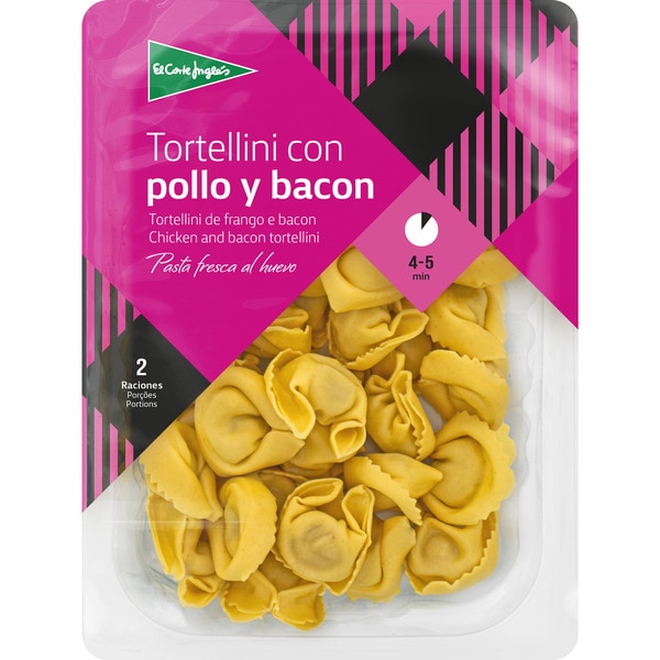 pasta fresca tortellini relleno con pollo y bacon 2 raciones envase 250 g