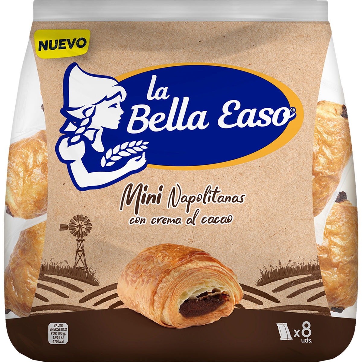 Mini Napolitanas Con Crema Al Cacao 8 Unidades Bolsa 280 G · La Bella Easo · Supermercado El 9662