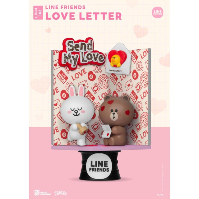 Figura Dstage Line Friends Beast Kingdom carta de amor rojo.