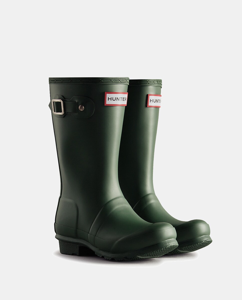 Galochas Original de Criança com Remendos Refletores Hunter Verde-militar-3