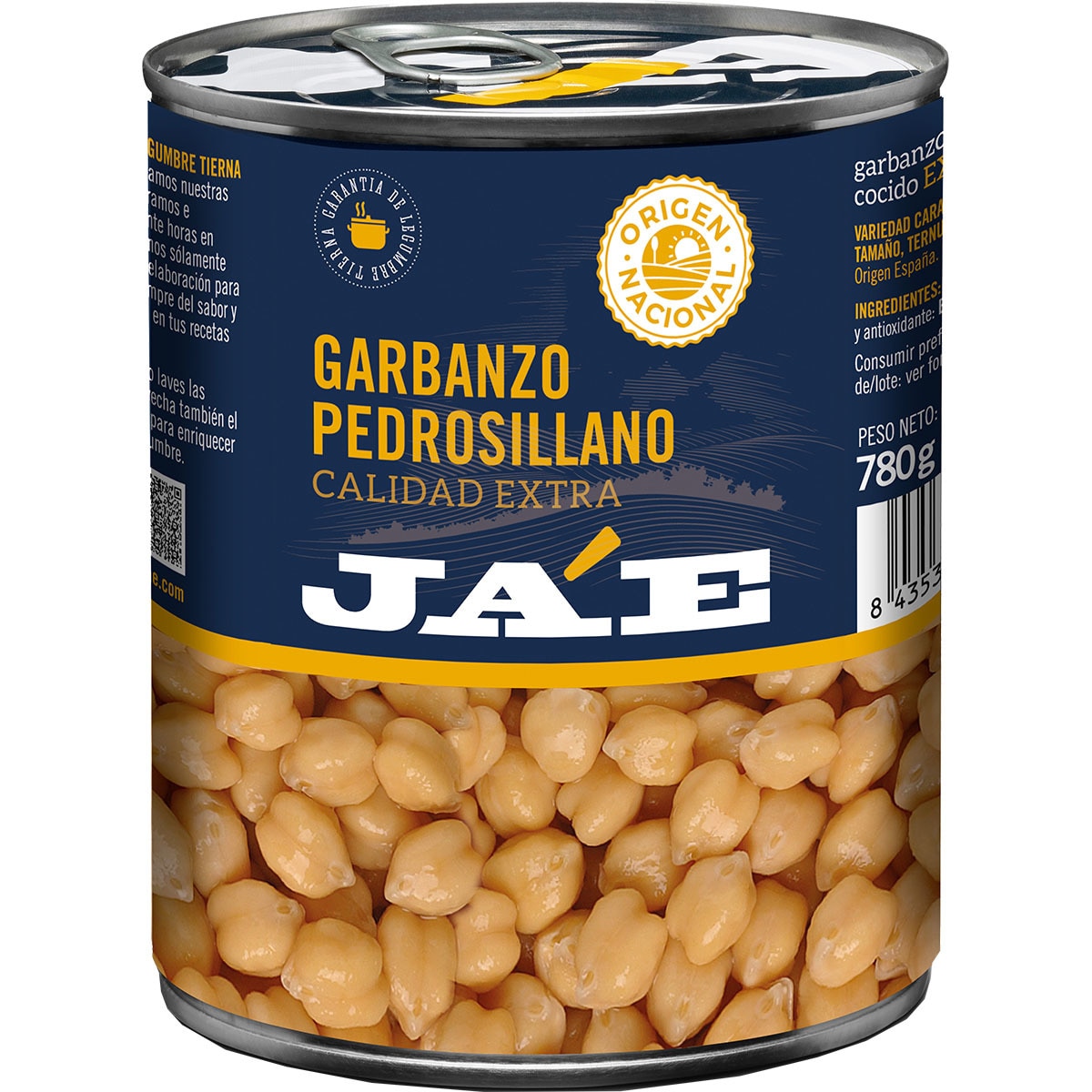 garbanzo pedrosillano extra cocido lata 500 g neto escurrido