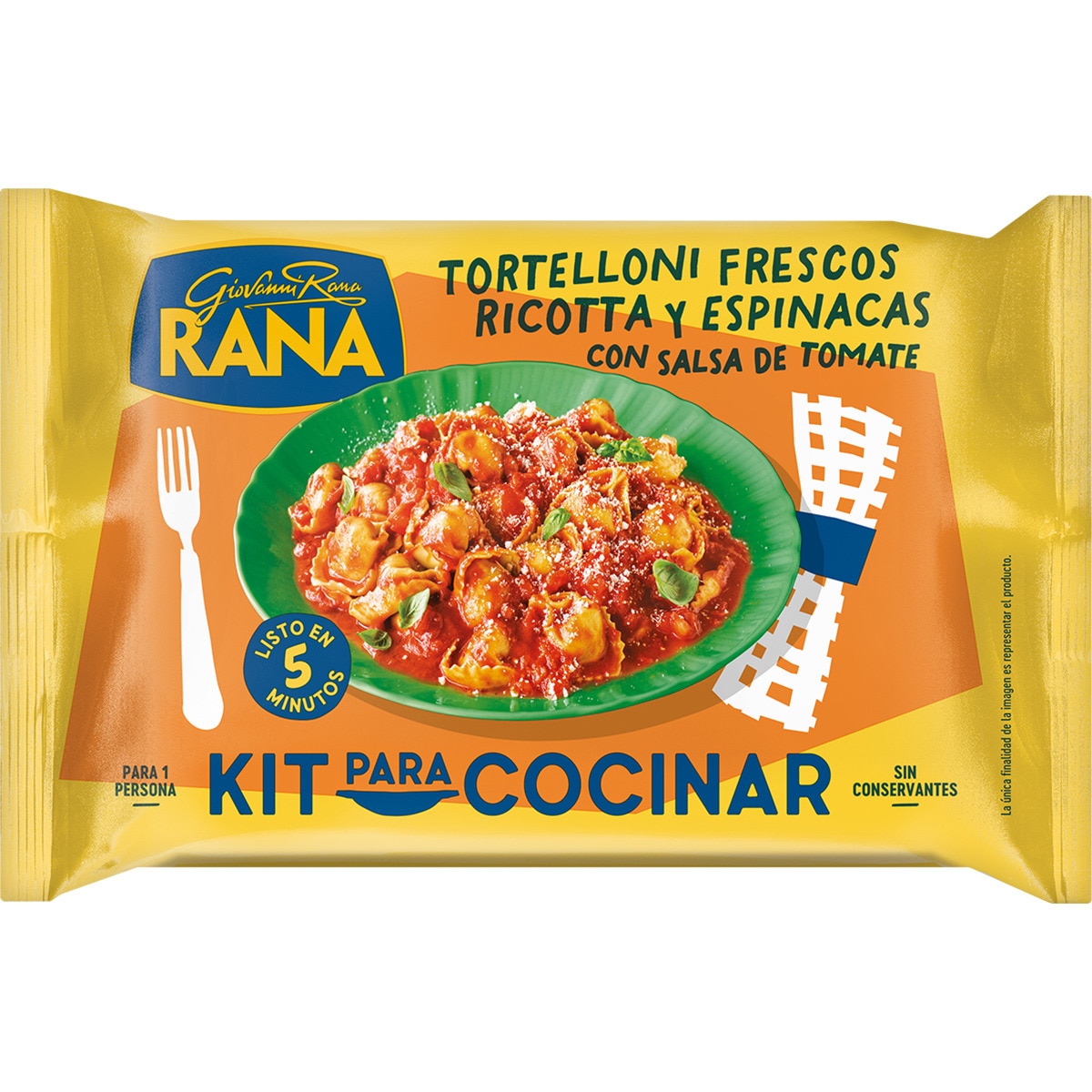 Tortelloni frescos de ricotta y espinacas con salsa de tomate 1 ración