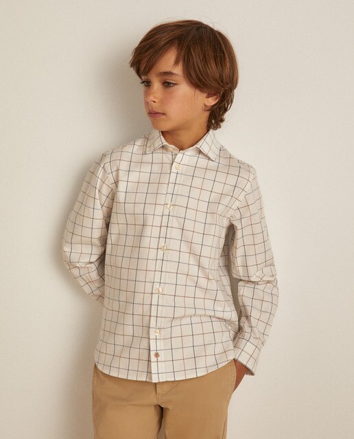 boys brown long sleeve shirt