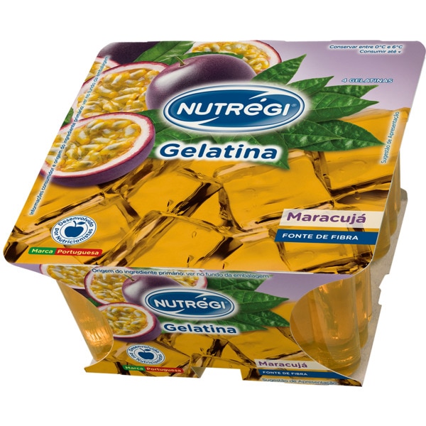 Gelatina de Maracujá Gordura Pack 4 unidades embalagem 100 g